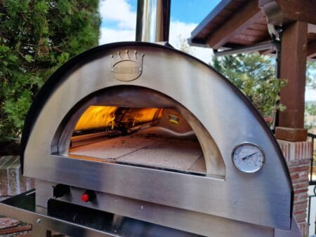 Brandende Clementino oven met thermometer