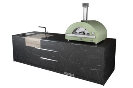 Clementi Remida Plus gasoven in zwarte buitenkeuken